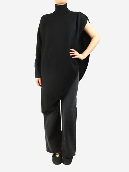 Black asymmetric wool jumper - size UK 10 product image