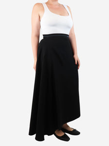 Prada Black elasticated maxi skirt - size UK 12