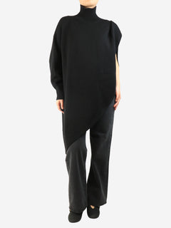 Black asymmetric wool jumper - size UK 10 Knitwear Alaia 