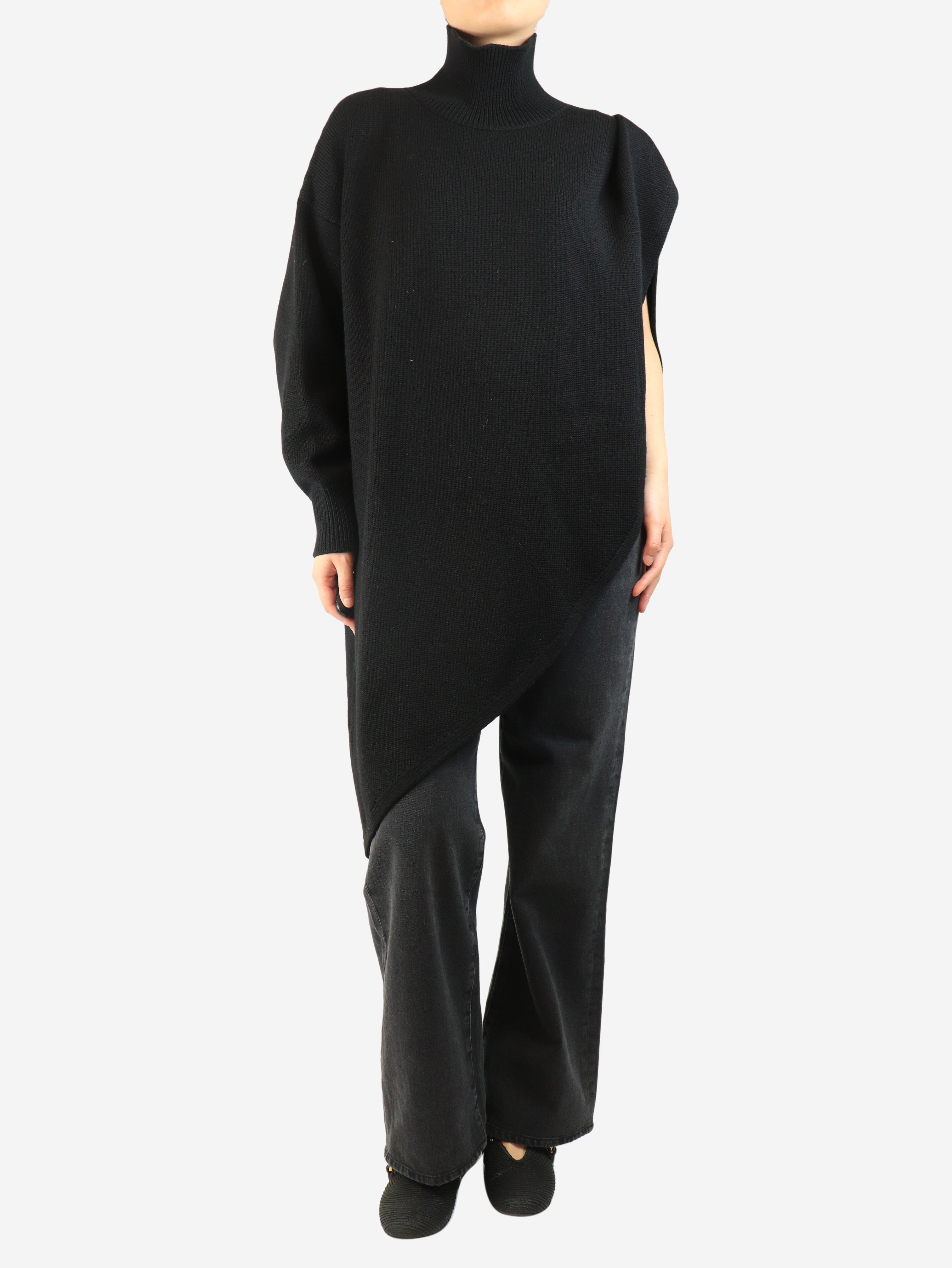 Black asymmetric wool jumper - size UK 10 Knitwear Alaia 