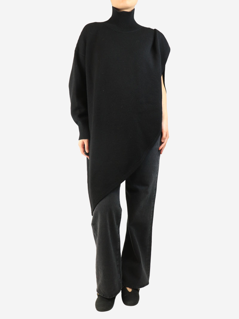 Black asymmetric wool jumper - size UK 10 Knitwear Alaia 