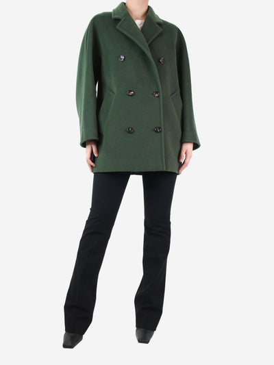 Green double-breasted wool coat - size UK 8 Coats & Jackets Max Mara 