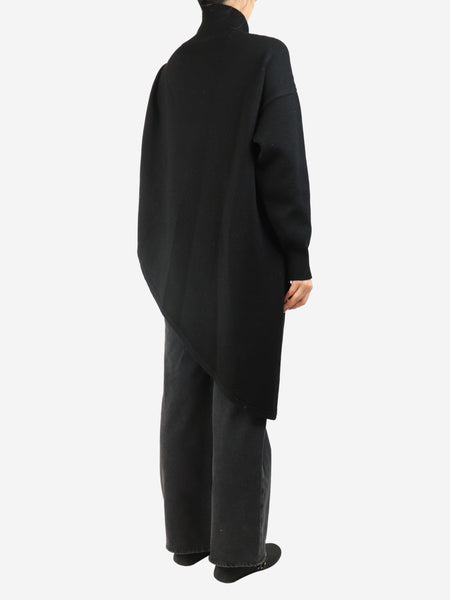 Black asymmetric wool jumper - size UK 10 alternate image
