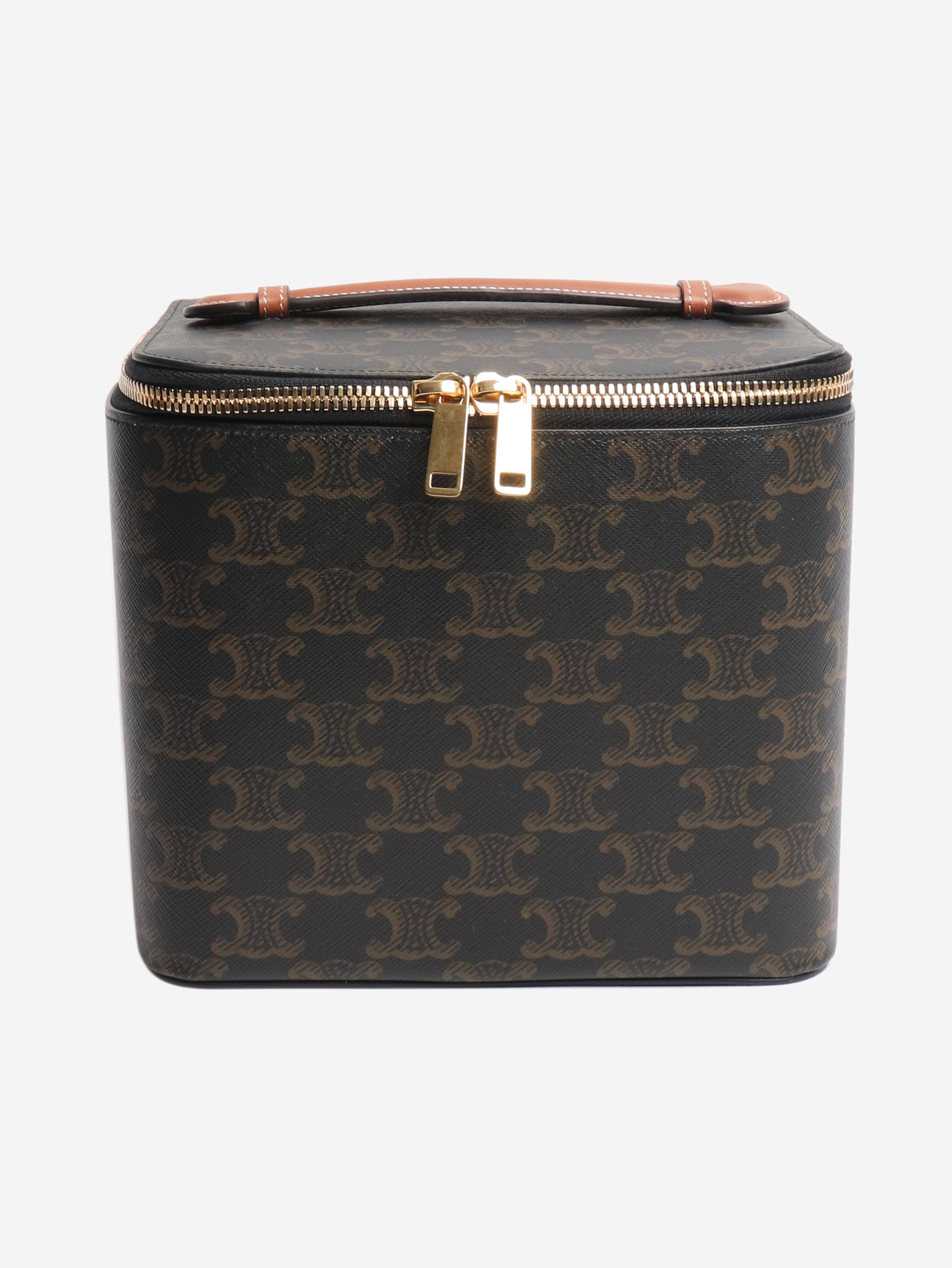 Brown square vanity case Top Handle Bags Celine 