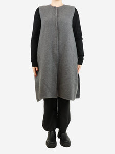 Celine Grey sleeveless cashmere coat - size UK 14