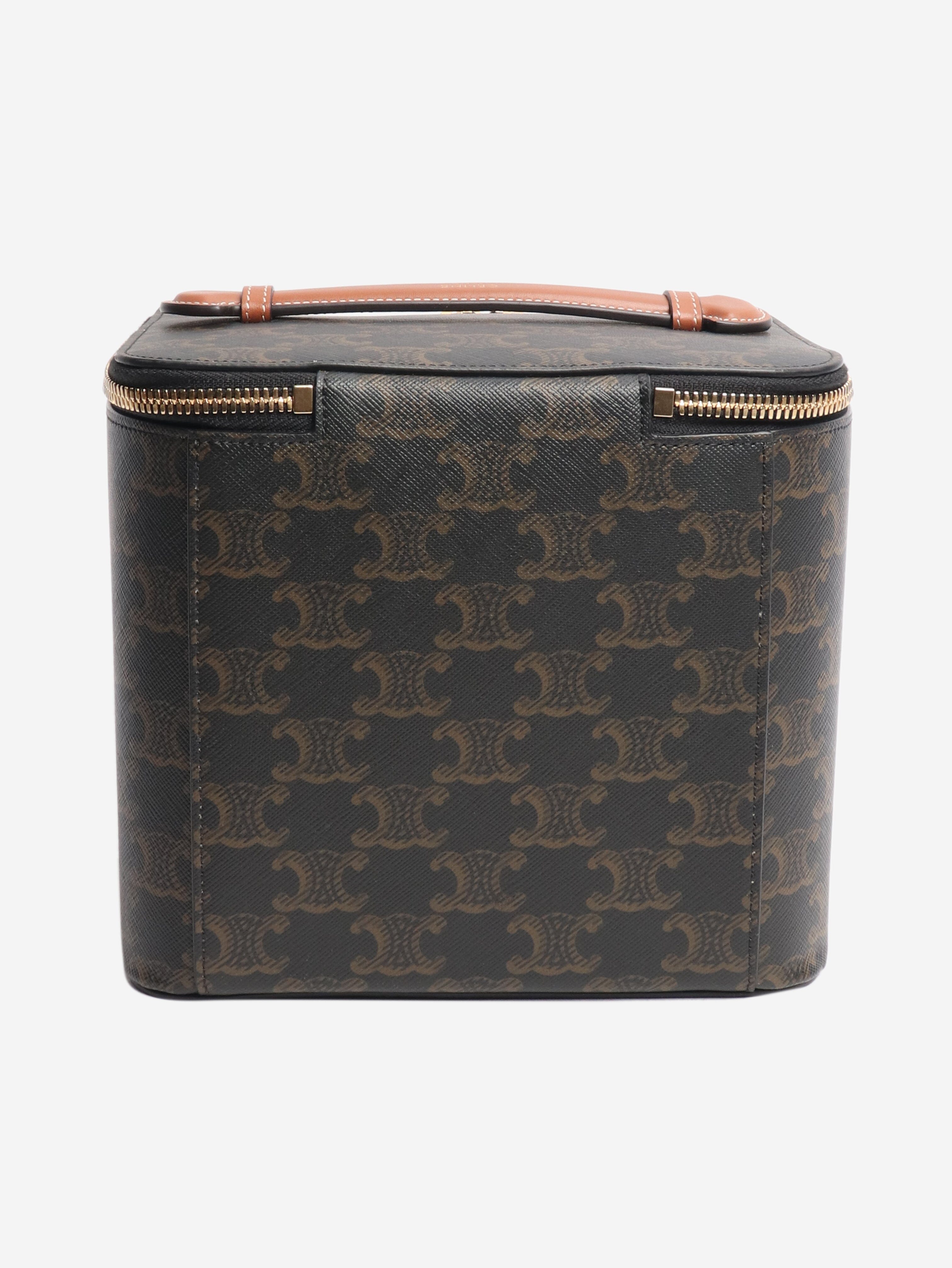 Brown square vanity case Top Handle Bags Celine 