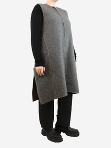 Celine Grey sleeveless cashmere coat - size UK 14