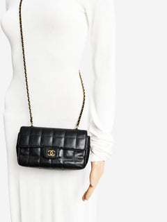 Chanel black lambskin Chocolate Bar mini flap bag - view 2