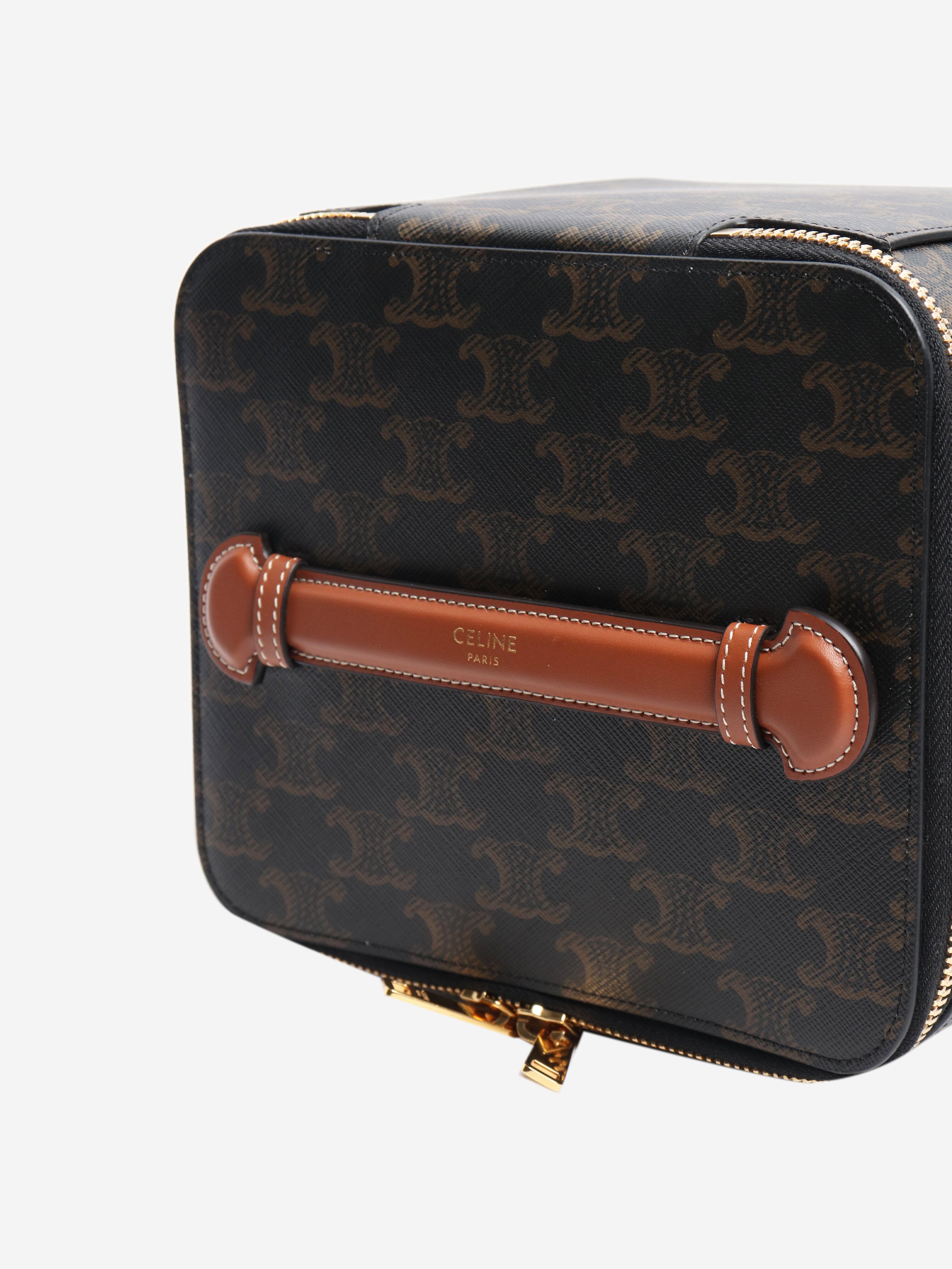 Brown square vanity case Top Handle Bags Celine 