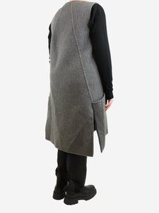 Celine Grey sleeveless cashmere coat - size UK 14