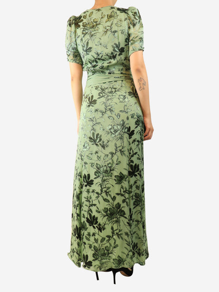 Green floral maxi dress - size UK 10 alternate image