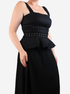 Zimmermann Black embroidered cami top - size UK 14