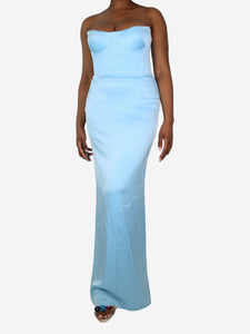 Alex Perry Light blue strapless corset dress - size UK 12