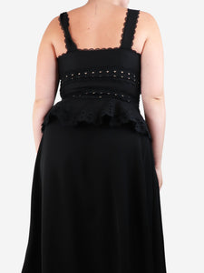 Zimmermann Black embroidered cami top - size UK 14