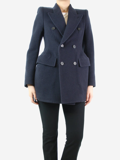 Navy blue double-breasted wool coat - size UK 6 Coats & Jackets Balenciaga 