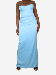 Alex Perry Light blue strapless corset dress - size UK 12