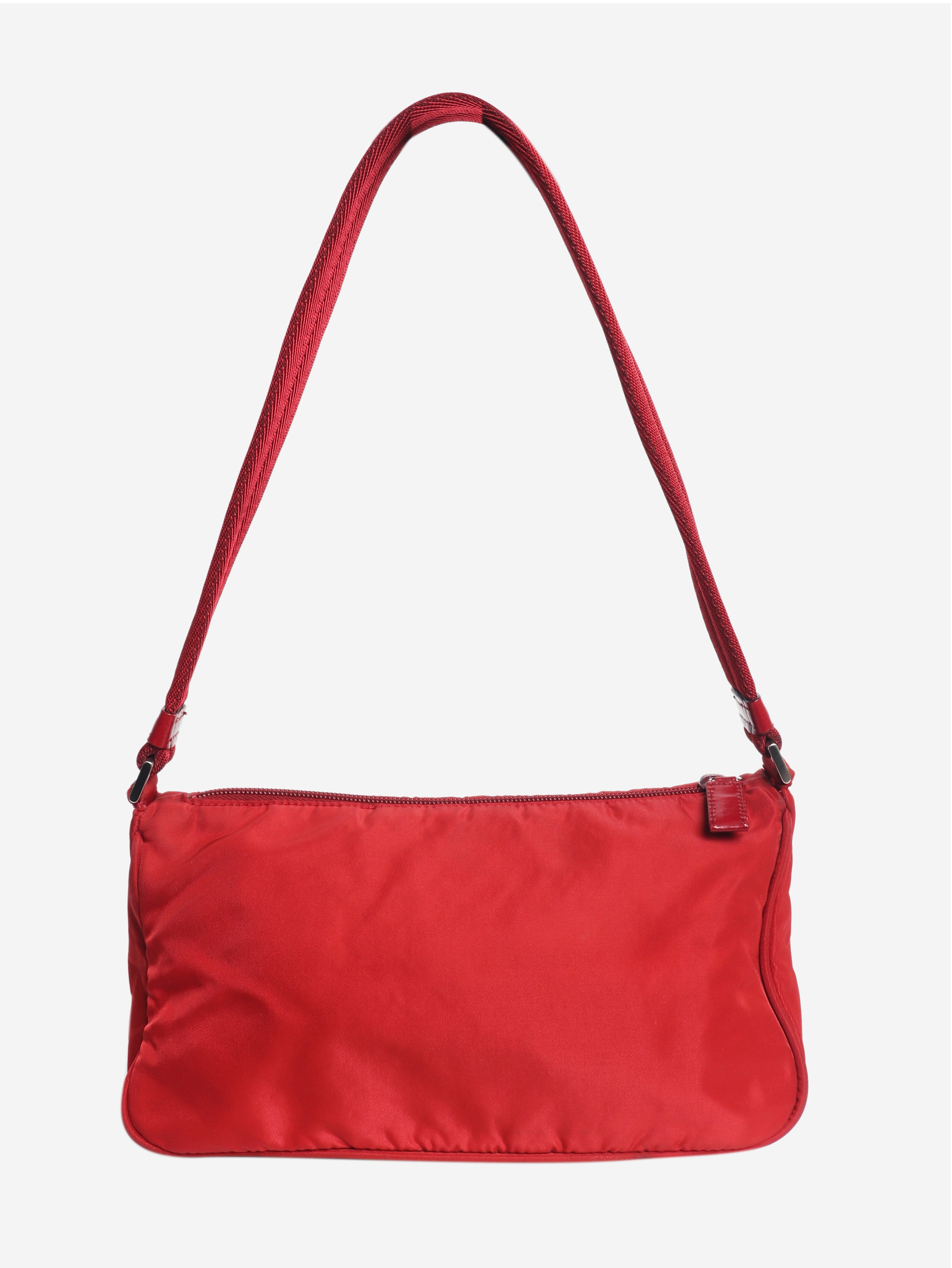 Red nylon mini shoulder bag