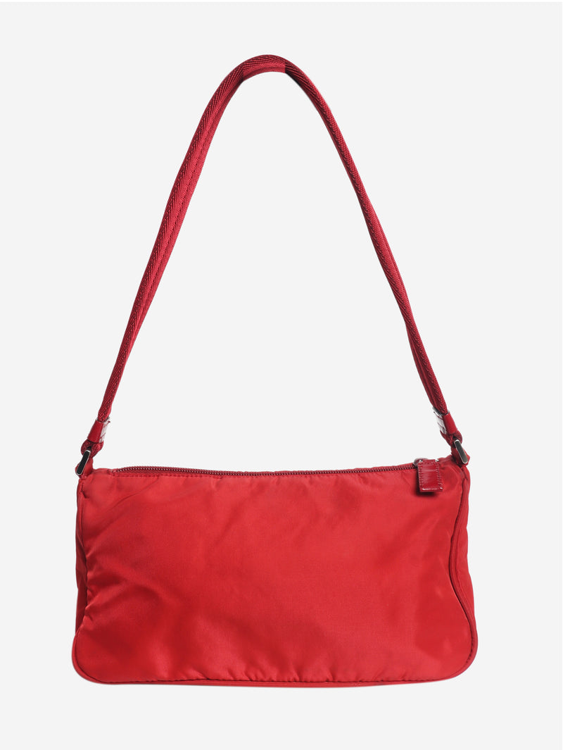 Red nylon mini shoulder bag
