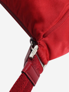 Red nylon mini shoulder bag