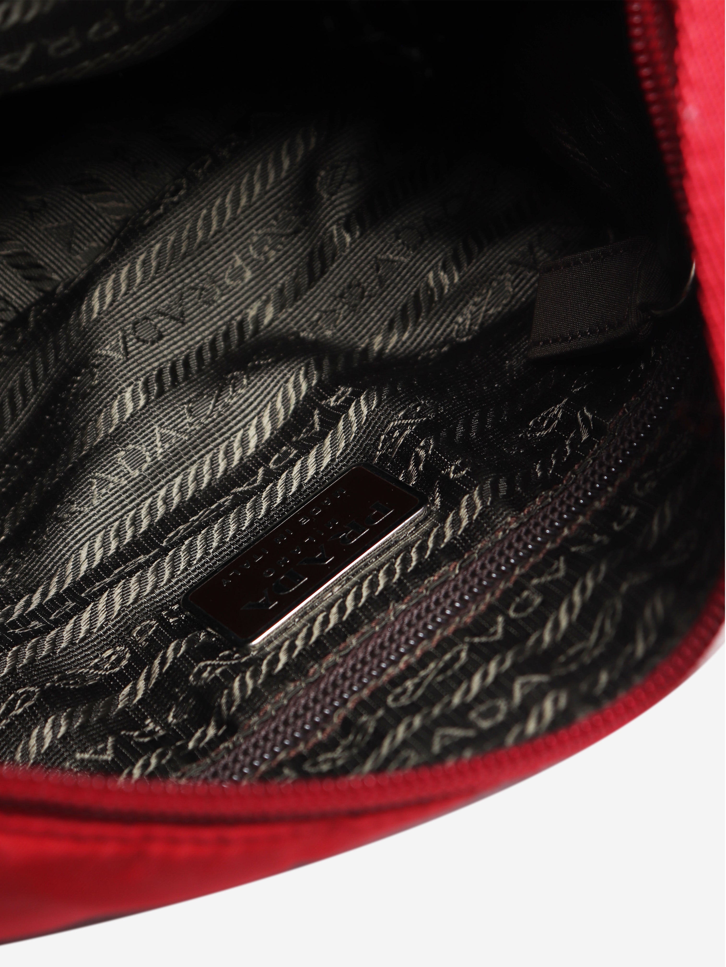 Red nylon mini shoulder bag