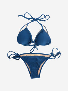 Adriana Degreas Blue bikini set with mesh detail - size M