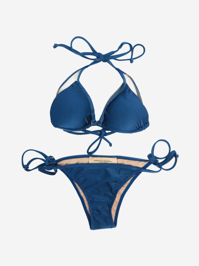 Blue bikini set with mesh detail - size M Beachwear Adriana Degreas 