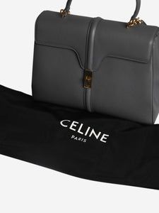 Celine Grey medium 16 bag in grained calfskin