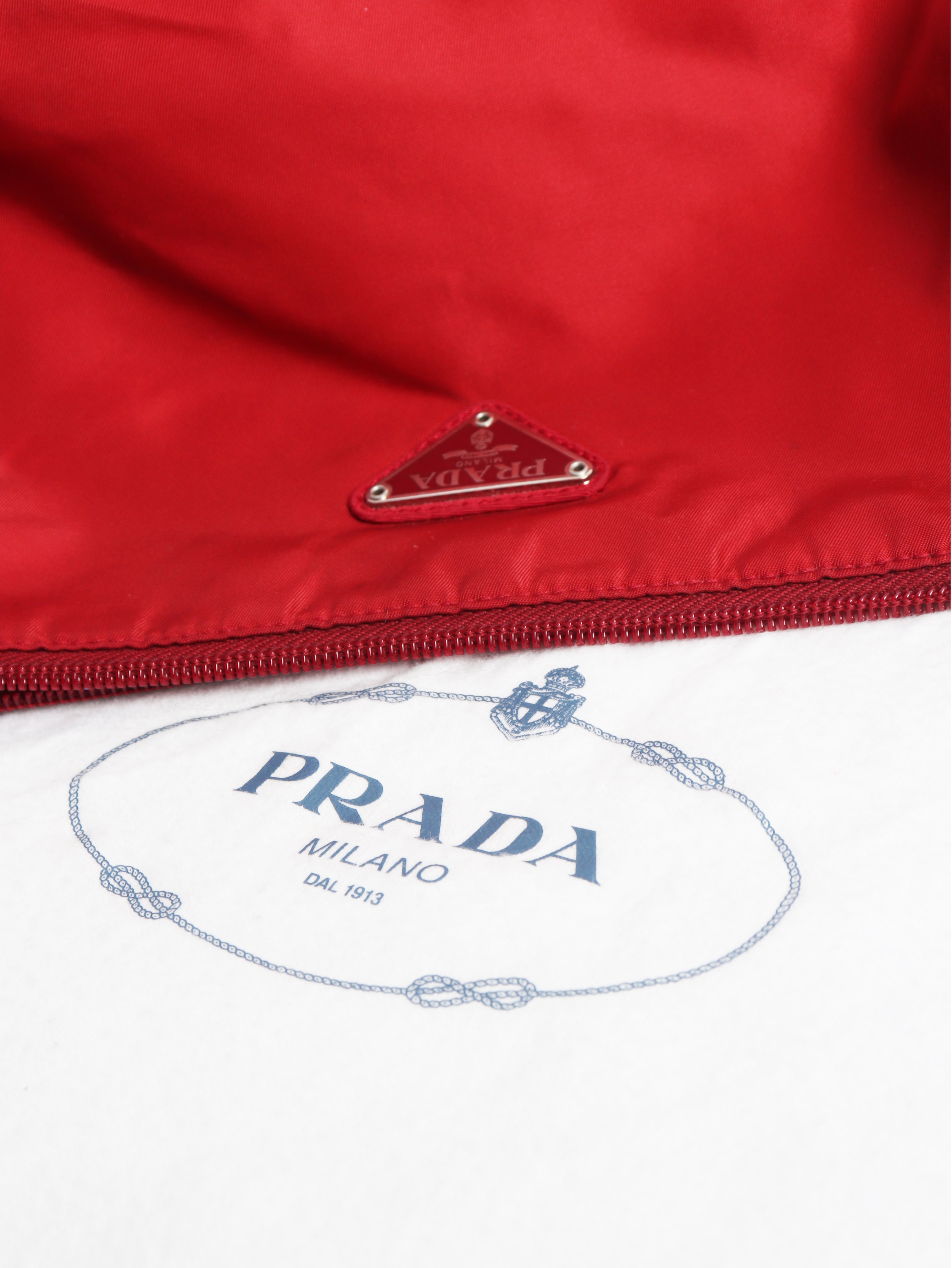 Red nylon mini shoulder bag