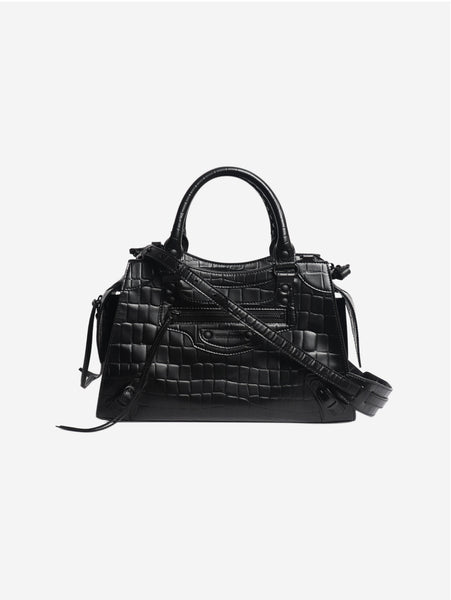 Black croc embossed neo city bag product image