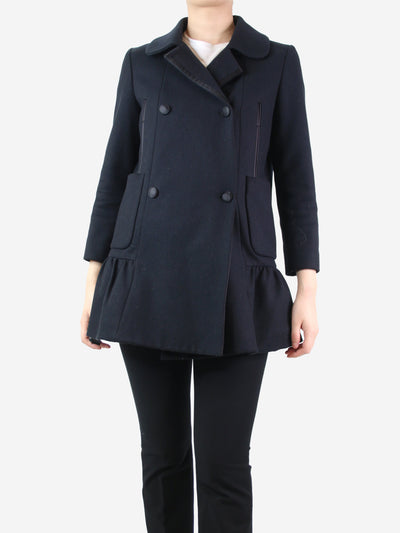 Black double-breasted wool coat - size UK 8 Coats & Jackets Miu Miu 