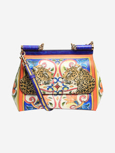 Dolce & Gabbana Multicolour Maiolica and leopard Sicily shoulder bag