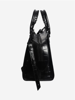 Black croc embossed neo city bag