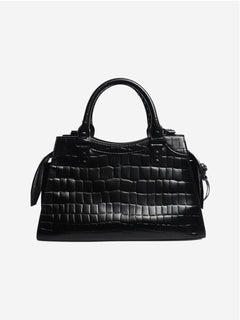 Black croc embossed neo city bag