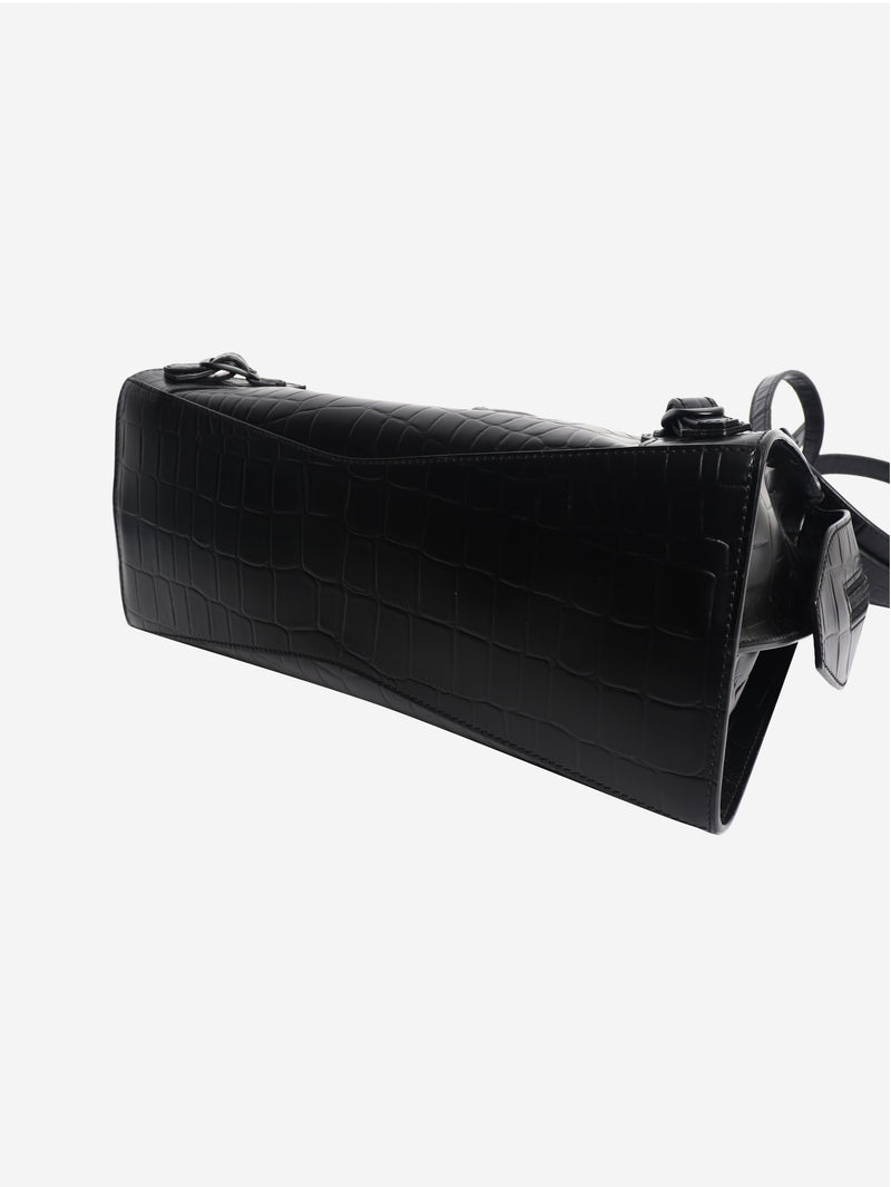 Black croc embossed neo city bag