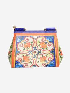 Dolce & Gabbana Multicolour Maiolica and leopard Sicily shoulder bag