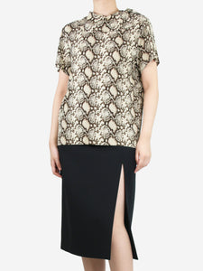 Celine Celine short-sleeved snake print top - size UK 10