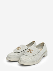 Light blue denim quilted CC turn-lock loafers - size EU 39 Flat Shoes Chanel 