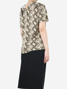 Celine Celine short-sleeved snake print top - size UK 10