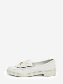 Light blue denim quilted CC turn-lock loafers - size EU 39 Flat Shoes Chanel 