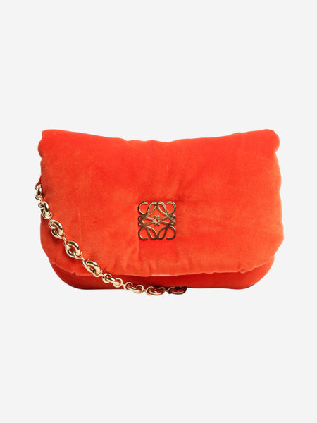 Orange Puffer Goya velvet shoulder bag product image