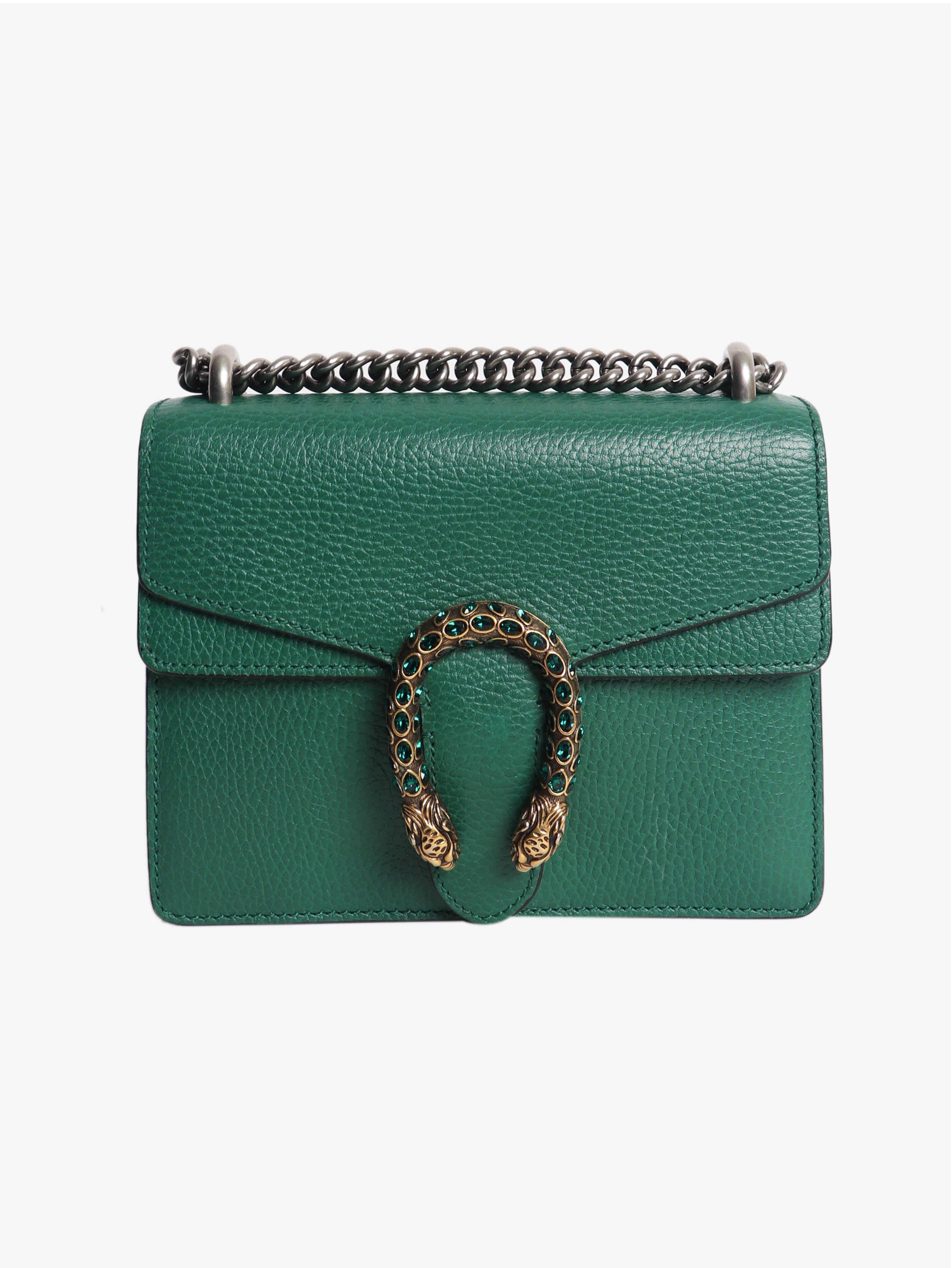 Green Dionysus leather shoulder bag