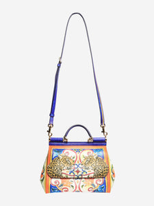 Dolce & Gabbana Multicolour Maiolica and leopard Sicily shoulder bag
