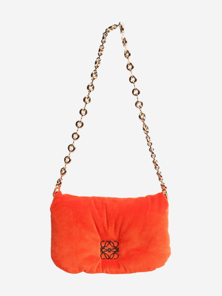 Orange Puffer Goya velvet shoulder bag alternate image