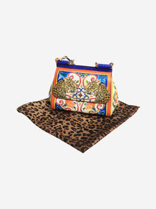 Dolce & Gabbana Multicolour Maiolica and leopard Sicily shoulder bag