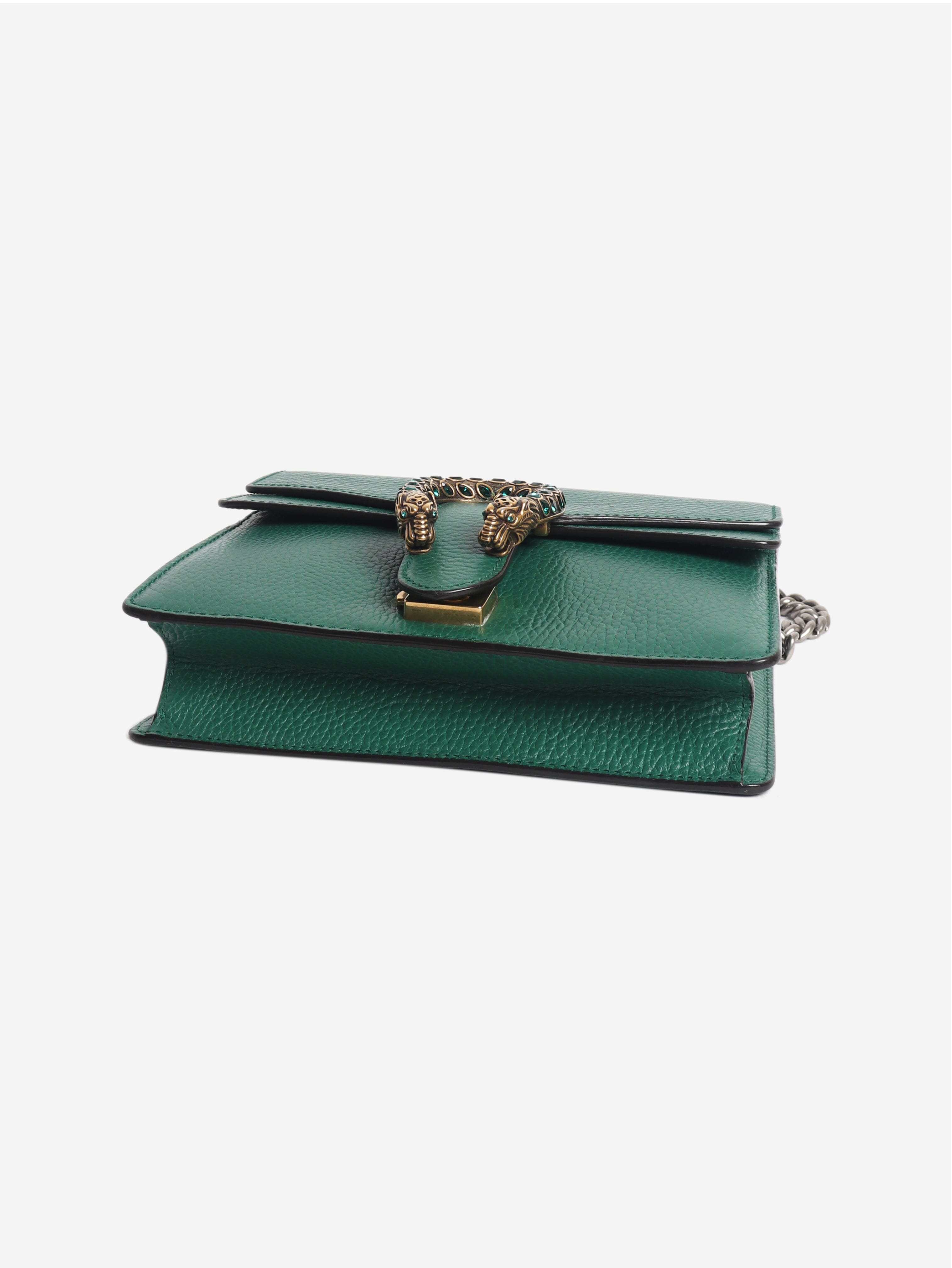Green Dionysus leather shoulder bag