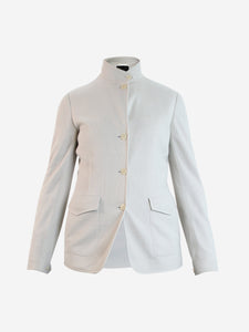Loro Piana Light grey blazer with draw stripe - size UK 10