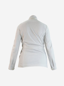 Loro Piana Light grey blazer with draw stripe - size UK 10