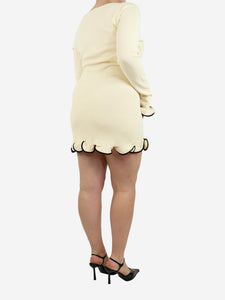 Same Cream lettuce-hem mini dress - size L