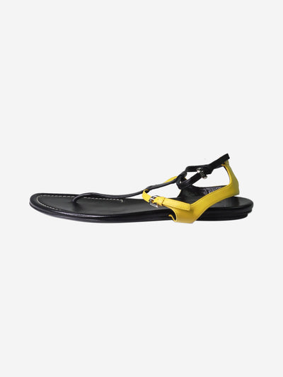 Black double-fastening leather flat sandals - size EU 39.5 Flat Sandals Ralph Lauren 