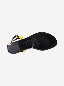 Ralph Lauren Black double-fastening leather flat sandals - size EU 39.5
